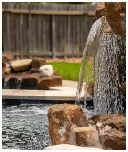 Waterfall in the Pool designed and installed by Ecoworks